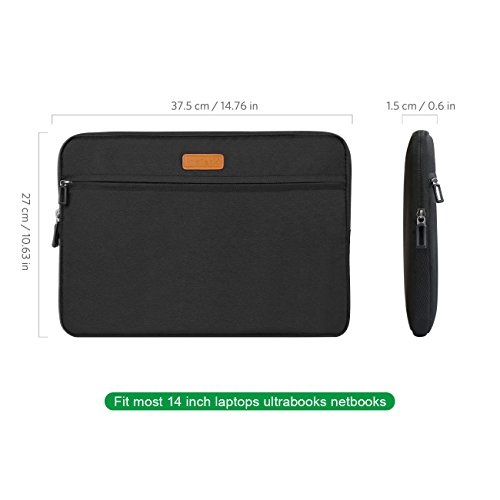 Inateck H  lle Sleeve Tasche f  r 35 8 cm  14 Zoll  Laptop Notebook Ultrabook Netbook und neue 2016 MacBook Pro 15 Zoll mit Touch Bar  Schwarz