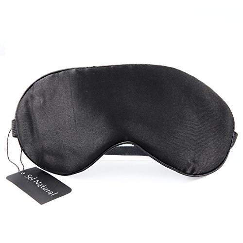 Sel Natural 100% Seide Schlafmaske Für Die Reise und Zuhause Geeignet Schwarz