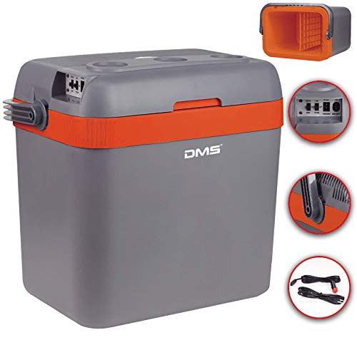 DMS® Kühlbox Kühltasche Gefriertasche 33L Getränkebox Wärmebox 12-24V LKW und PKW Zum Kühlen und Warmhalten Geeignet (Grau-Orange) - 2