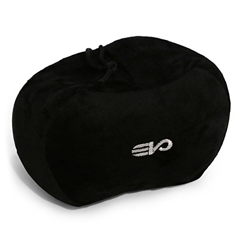 Nackenkissen von evo-cative – anschmiegsamer Memory-Schaum – Nackenhörnchen mit integrierter Handytasche und Aufbewahrungstasche (Schwarz) - 2