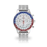 DETOMASO Firenze XXL Herren-Armbanduhr Chronograph Analog Quarz silbernes Edelstahlgehäuse Armband weißes Zifferblatt - Jetzt mit 5 Jahre Herstellergarantie (Edelstahl - Silber)