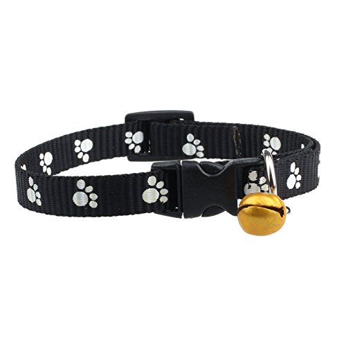 JACKY-Adjustable-Nylon-Footprints-Collar-Pet-Collars-With-Bells