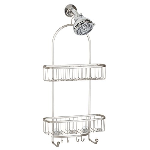 mDesign Badezimmer-/Dusch-Caddy für Shampoo, Conditioner, Seife – Extragroß, Satiniert - 3