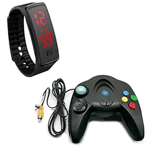 Cospex 99000 in 1 Video Game Single Player Single Remote Shooting, Puzzle, Racing, Action Birthday Gift for Kids with Big Screen Watch Comes with | Wrist smartwatch for Boys,Girls