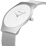 SIBOSUN Männer Mesh Edelstahl Band Armbanduhr ultra-dünnen minimalistisches Silber Japanisches Quarzwerk wasserdicht