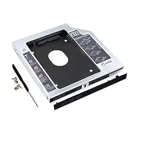 12.7mm CD-ROM Drive Hard Disk Caddy 2.5 inch D/SSD cket with 3 Interface Magnesium Alloy Shell for Laptop (12.7mm) -Layfoo