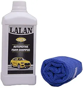 Lalan AFS - Automotive Foam Car Shampoo (500 ml) and Microfiber Cloth (Combo of 2)