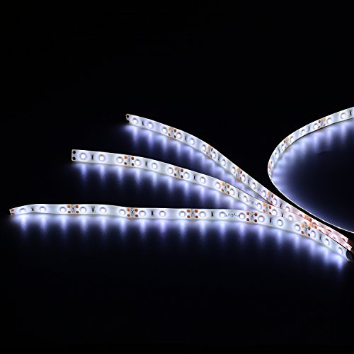 PryEU ( 4er Pack ) Weiß 30cm 18 x 3528 SMD LED Auto KFZ Lichterkette Strip Streifen Wasserdicht 12V - 2