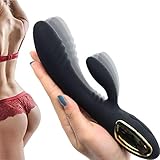 G Spot Rabbit Vibrator Adult Sex Toys with Bunny Ears for Clitoris Stimulation, Waterproof Personal Dildo Vibrators Clit Stimulator 10 Vibration Modes Quiet Dual Motor for Women Rechargeable (Black)
