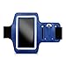 Produktbild kwmobile Sport Armband für Smartphones - Jogging Lauf Sporttasche Fitnessband mit Schlüsselfach im Sportarmband in Blau - z.B. geeignet für Samsung, Apple, Wiko