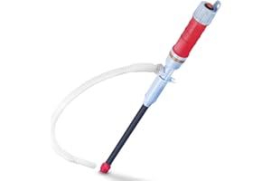 ONCCI - Pompa elettrica per benzina, sifone, pompa a batteria, pompa per tanica, pompa di travaso di olio diesel, acqua (rosso)