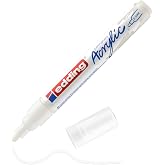 Edding 5100 akrilik mark&ouml;r orta - beyaz - 1 su ge&ccedil;irmez akrilik mark&ouml;r - yuvarlak u&ccedil;lu 2-3 mm