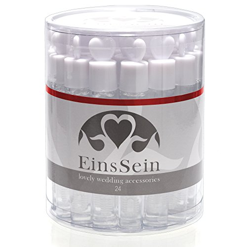 24x WEDDING BUBBLES Seifenblasen HOCHZEIT EinsSein® Lovegläschen weiss | Unverzichtbar für perfekte Hochzeitsfotos | Party Goldene Hochzeitstorte Geburtstag Feier Herz Gastgeschenke - 2