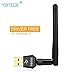 Produktbild Wifi Adapter YOTECE USB Wlan Stick 600Mbit/s mit AC Dualband wireless Adapter (2.4G/150Mbps+5.8G/433Mbps) und Wlan Stick mit Antennenbuchse und abnehmbarer Antenne für Windows Mac Linux