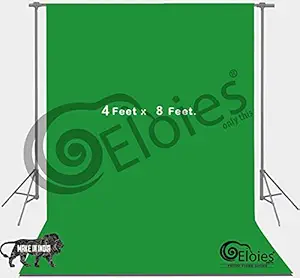 Eloies Green Screen Backdrop (Heavy Duty Thick Lekra Polyester Fabric) Photoshoot Greenscreen Background for Photography Video Recording Photo, Green, Photoshoot (4 Feet x 8 Feet.)