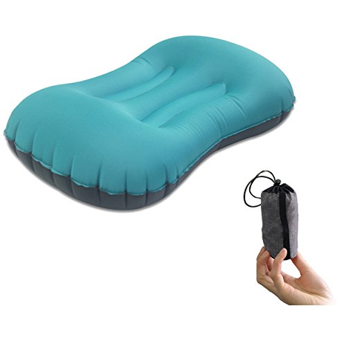 Aufblasbares Kissen KeepSa -Ultraleichtes, Komprimierbares, Kompaktes, Bequemes, Ergonomisches Kissen für Nackenstützung und ein guter Schlaf beim Reisen, Camping, Rucksackreisen, draußen