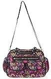 6 TEILE Set: ALESSANDRO Wickeltasche FLEUR Babywickeltasche + Wickelmatte + Windeltasche + Wäschesack + Flaschentasche + Wagen Fix - 6