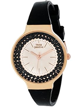 Ladies 'THINK POSITIVE® Modell SE W262 Rosè Stahlband aus Silikon Farbe Schwarz