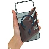 [SARARMAZ SLİM MİKA] For iPhone 17 Pro Max ile uyumlu Crystal Clear Mika Magsafe Darbe Emici Şeffaf Kılıf (Lacivert, iPhone 1
