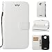 Produktbild Moto C Plus Hülle, Anlike Schutzhülle Motorola Moto C Plus (5 Zoll) Wallet Tasche [Butterfly geprägte Serie] Handyhülle für Weiß