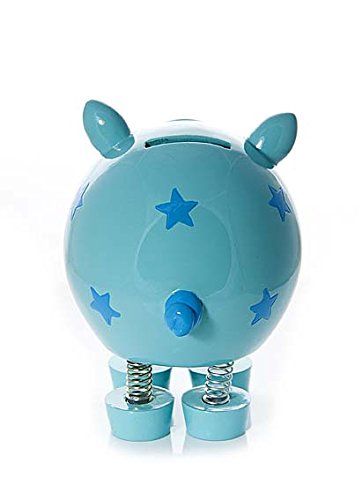 Tirelire bleu cochon pour enfants garcon et fille