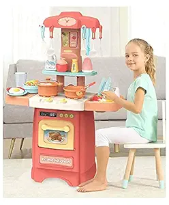 Shivaaro 29 Pcs Kitchen Set Battery Operated Kitchen Toys for Girls with Realistic Lights & Sounds & Kitchen Accessories Set for 3 Year Old Girls (29 Pcs Kitchen Set Kids)