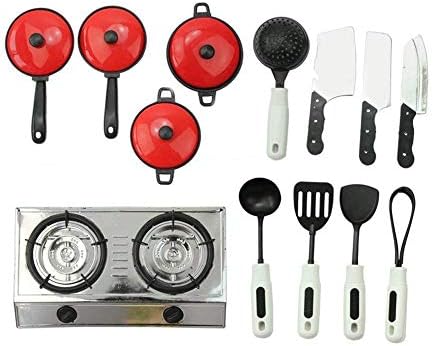 Plastic Pretend Play Kitchen Set Funny Cooking Set Toy Cookware Educational Toy for Children 13Pcs/Set