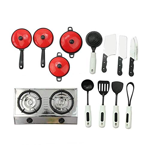 Plastic Pretend Play Kitchen Set Funny Cooking Set Toy Cookware Educational Toy for Children 13Pcs/Set
