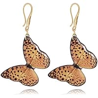 Große Schmetterling-Ohrringe Bernsteinfarben