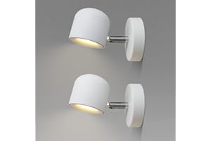 A AISILAN Aisilan LED Wall Spotlight White 2pcs Single Wall Lamp 7W 3000K Warm White Adjustable Wall Light for Bedroom, Bedside, Corridor