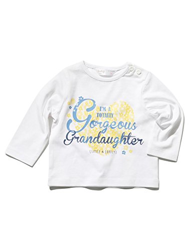 M&Co Baby Girls Long Sleeve Gorgeous Granddaughter Slogan Love Heart Print Cotton T-Shirt White 0/3 Mnths