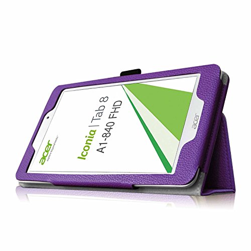 Fintie Acer Iconia Tab 8 A1-840 FHD Hülle – Hochwertige Kunstleder Slim Fit Stand Case Cover Schutzhülle Tasche Etui für Acer Iconia A1-840 FHD (8 Zoll) Tablet, Violett - 5