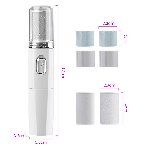 MVPOWER Elektrischer Hornhautentferner Fußpflege Hornhaut Entfernung Werkzeug Pediküre Kit Nagelpolierer Nagelpflegeset Schleifrollen mit Diamantpartikeln für die grobe Haut,tote Haut und Schwielen - 4