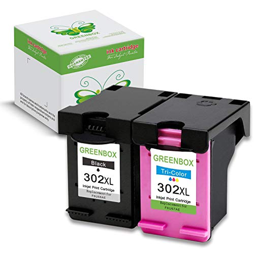 2 Paquetes GREENBOX Reciclado HP 302 XL 302XL Cartuchos De Tinta Reemplazo  1x negro  1x color  por HP Deskjet 3636 3630 1110 2130 2130 3633 3632 3638 3634 3635 3637 2135 2134 2132 HP Envy 4525 4520 4524 4527 4522 4528 4521 HP Officejet 3831 4655 4650 3833 4658 3834 3830 4654 3832 4657 3835