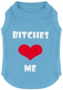 New Pet Dog Summer Vest Tank Shirt Funny Letters Large Dog T Shirt BITCHES LOVE ME Small Dog clothes Roupa Para Cachorro XS-XXXL,blue,XXXL