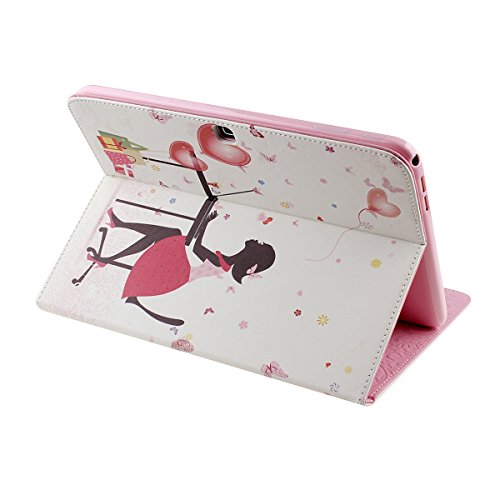 Galaxy Tab 4 10.1 Hülle Case,Galaxy Tab 4 10.1 SM-T530 / T531 / T535 Ledertasche,Ukayfe Muster Schutzhülle Leder Tasche für Samsung Galaxy Tab 4 10.1,Malerei Blume Fee Mädchen Kristall Glitzer Diamant Muster Design Slim Fit Folio PU leder Flip Cover im Bookstyle Kunstleder Schutzhülle Cover Tasche mit Ständer für Samsung Galaxy Tab 4 10.1 Zoll mit 1 x Schwarze Eingabestift (Bürodame Pattern) - 4