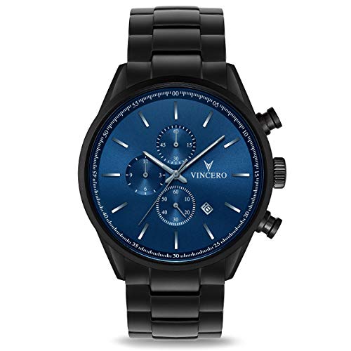 Vincero The Chrono S - Reloj de Pulsera (Acero), Color Azul y Negro