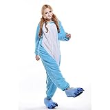 Free Fisher Damen/ Herren Schlafanzug Pyjama, Tier Kostüm, Elefant Blau, Gr. S (Körpergröße 146-159 CM) -