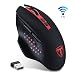 Produktbild UrChoiceLtd® 2017 ET X-11 2.4GHz Wireless-Maus 7 Tasten USB Optisch Spiel Maus Mäuse für Mac PC Laptop-Schreibtisch Notebook 5 Einstellbar DPI 4800/2000/1600/1200/800 (Rot schwarz)