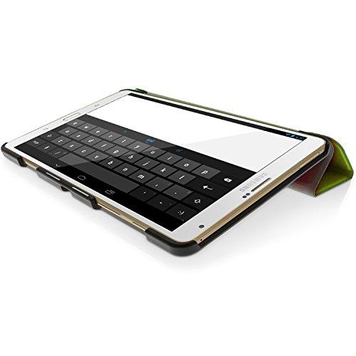 igadgitz Grün PU Ledertasche Hülle Smart Cover für Samsung Galaxy Tab S 8.4″ SM-T700 mit Multi-Winkel Betrachtungs + Auto Sleep/Wake + Displayschutzfolie - 7