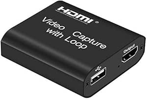 4K HDMI Video Capture Device With Loop Out 1080P Game Capture Card HDMI To USB 2.0 for Live Streaming Video Recorder Converter Compatible with PS3, PS4, Xbox, DSLR Camcorder