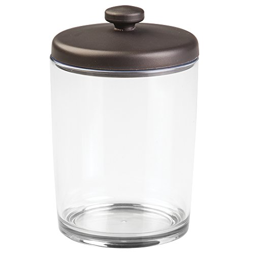 mDesign Wattedose – praktischer Behälter für Wattepads, Wattestäbchen und Wattebäusche – stilvoller Wattepadbehälter & Wattestäbchenbehälter – Material: beständiger Kunststoff - 9