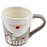 Becher Weihnachtsmann Design Porzellan 10x13x10cm creme schlamm Weihnachten Xmas
