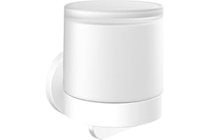 emco Okrągły dozownik mydła z obsługą jedną ręką I montaż na ścianie I do przykręcania lub klejenia - dozownik mydła na ścianę I dozownik mydła do rąk I biały matowy