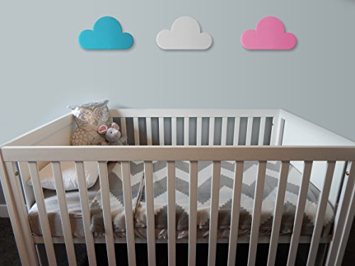 Mawibo Schlüsselbrett/Schlüsselhalter/Schlüsselleiste, Schlüsselanhänger, Schlüssel Organizer Wolke, magnetisch, weiß türkis rosa - 7