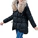 Produktbild TianWlio Mäntel Frauen Weihnachten Damen Mantel Langarm Strickjacke Jacke Outwear Herbst Winter Kapuzen Outwear Winter Warmer Mantel Dicker Pelzkragen Baumwolle Parka Schlanke Jacke