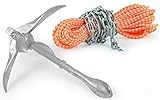Hochwertiges Anker-Set bestehend aus Ankerleine mit Kettenvorlauf und Klapp-Anker (Schirmanker) 3,2 kg