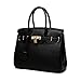 Produktbild Frauen Dame Mädchen Vintage PU Leder Henkeltasche Schulranzen Handtaschen Schultertasche Tote Geldbörse Umhängetasche,Black-OneSize