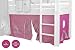 Produktbild XXL Discount Vorhang 3-teilig für Mädchen 100% Baumwolle Stoffvorhang Bettvorhang inkl Klettband für Hochbett Spielbett Etagenbett Stockbett Kinderbett (Rosa/Pink, Einhorn)