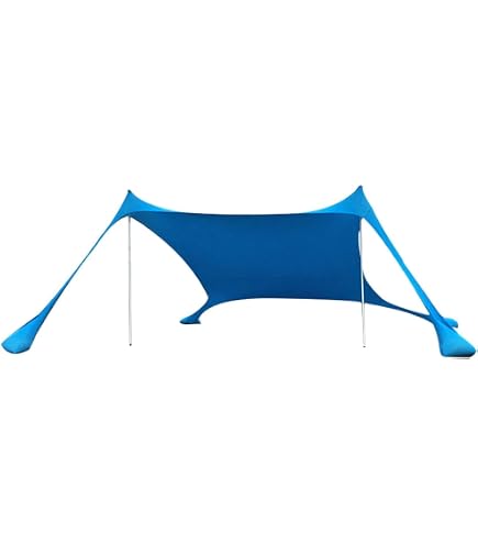 Tente De Plage NyShine – Lycra SPF50+, 3x3x2 M, Avec Poteaux Alu Et Sacs De Sable – Cyan, Portable, Pour Plage Et Camping